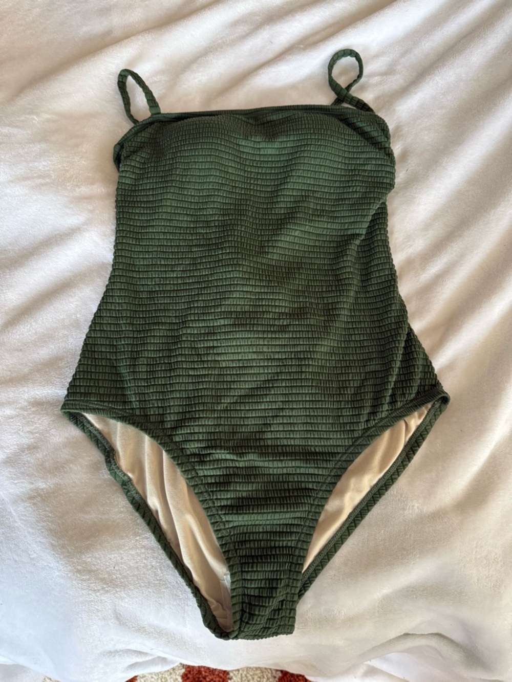 Kona Sol Olive Green Textured One-Piece Swimsuit
